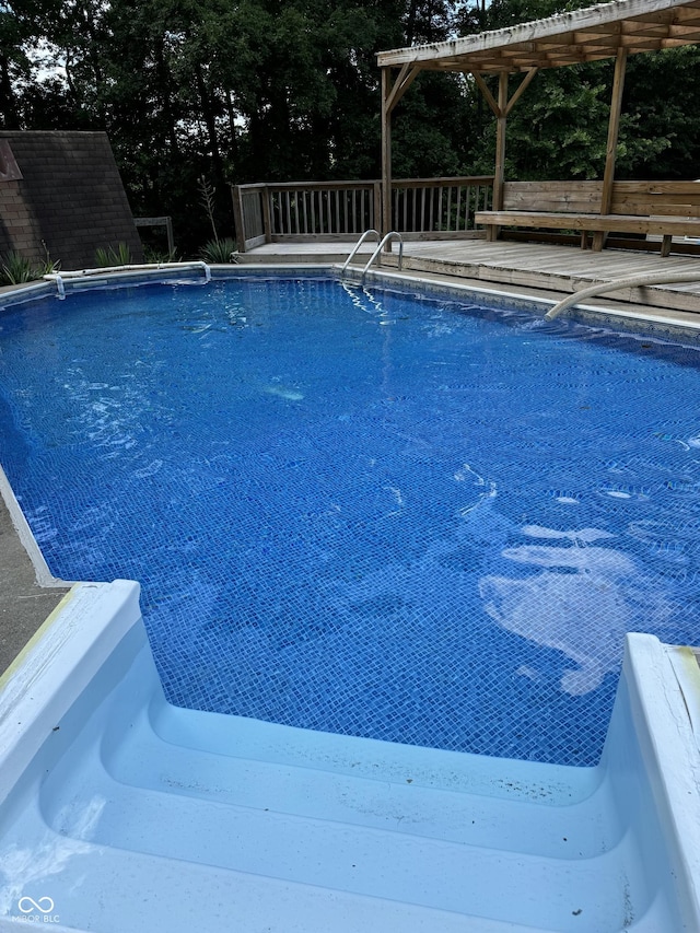 4005 Texas Pike, Spencer, IN 47460 - swimming pool featuring view of wooded area