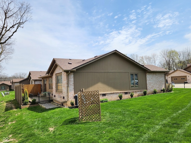 3636 Woodglen Way, Anderson, IN 46011 - view of side of property with a vegetable garden, crawl space, a shingled roof, and cooling unit