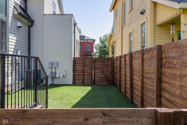 view of yard with fence