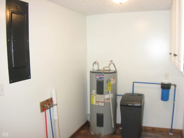 utilities featuring electric panel and water heater