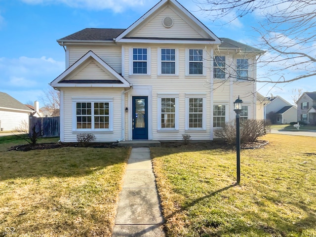 view of front of property with a front yard