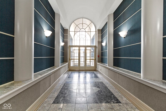 interior space featuring french doors