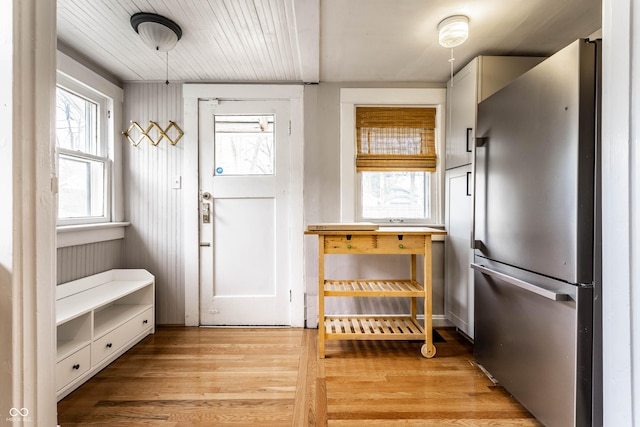 interior space with light wood-style flooring