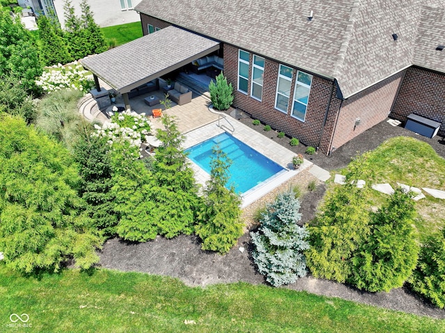 outdoor pool with a patio