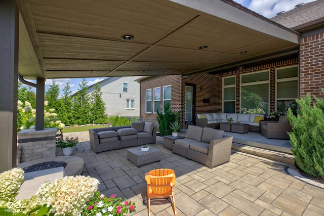 view of patio featuring outdoor lounge area