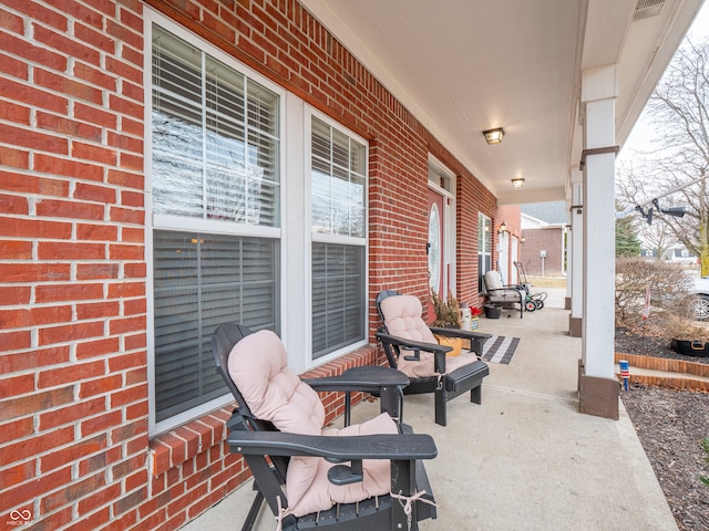 view of patio with a porch