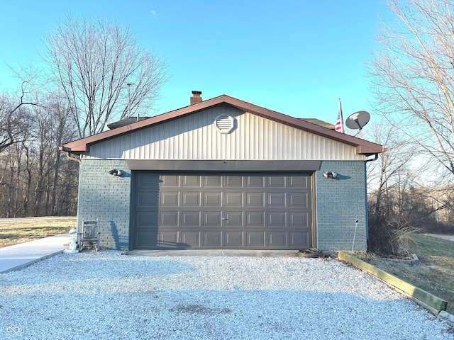 view of detached garage