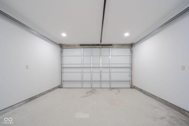 garage with baseboards