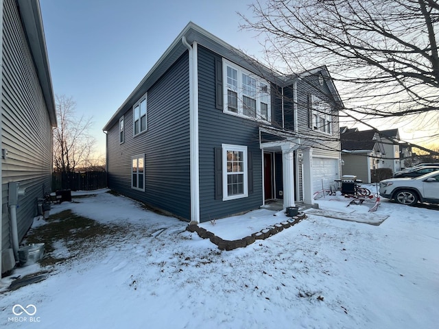 view of front of house with a garage