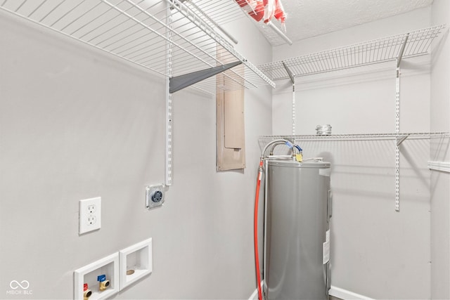 utility room with water heater