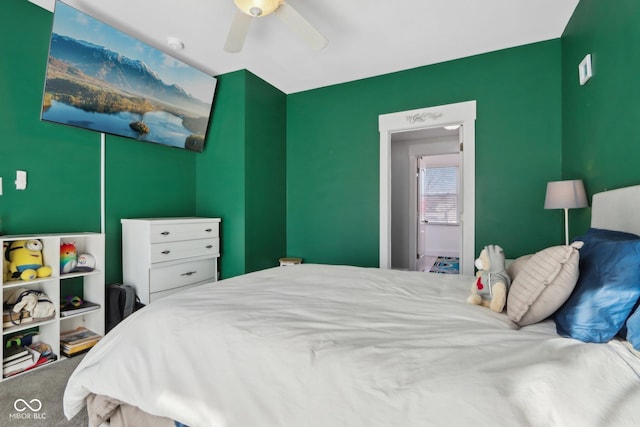 1413 S E St, Indianapolis, IN 46225 - bedroom featuring carpet flooring and a ceiling fan