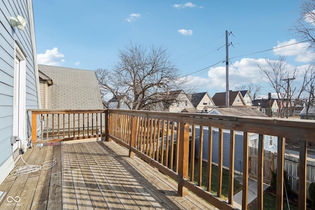 1413 S E St, Indianapolis, IN 46225 - wooden deck with a residential view