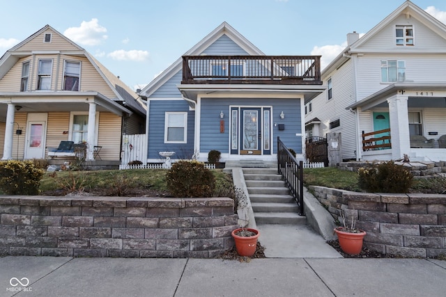1413 S E St, Indianapolis, IN 46225 - view of front of home featuring a balcony