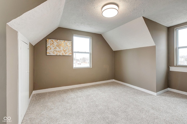 additional living space featuring carpet floors, plenty of natural light, and baseboards