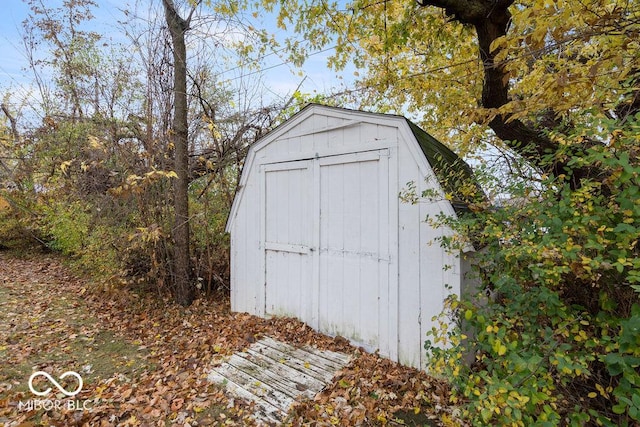 view of shed