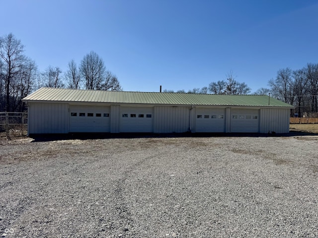 view of detached garage