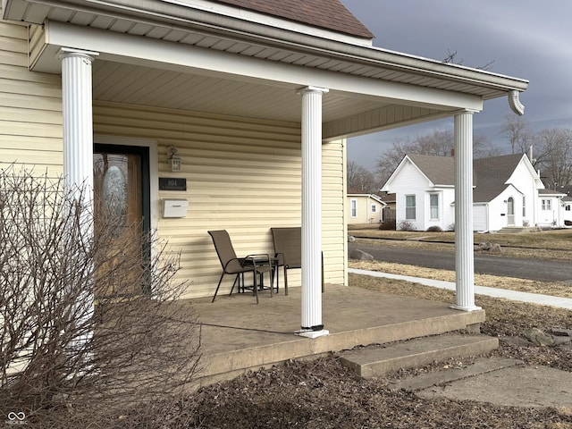 view of patio with a residential view