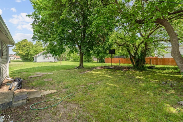 view of yard with fence