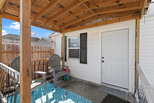 wooden deck with fence