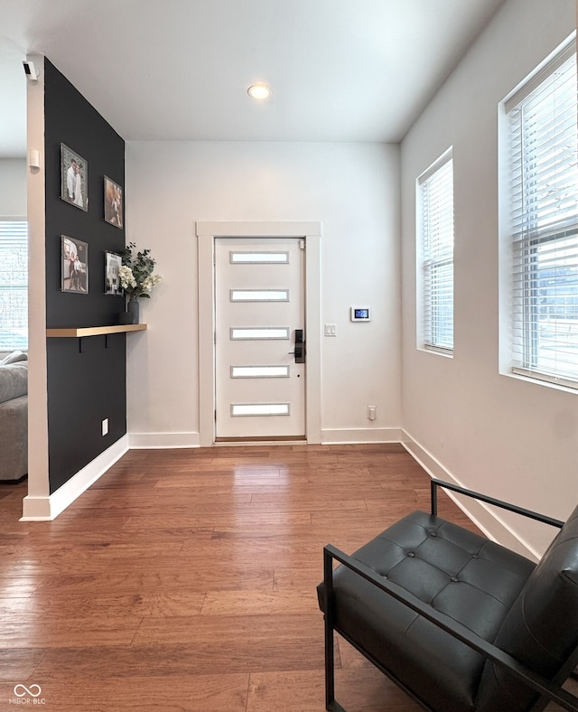 1818 N Cornell Ave, Indianapolis, IN 46202 - entryway featuring baseboards, wood finished floors, and recessed lighting