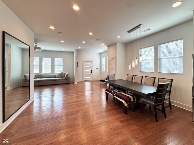 1818 N Cornell Ave, Indianapolis, IN 46202 - dining area with wood finished floors, baseboards, and recessed lighting