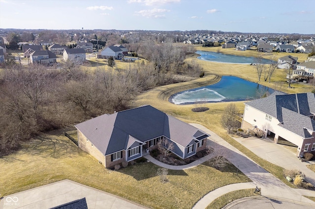 aerial view with a residential view