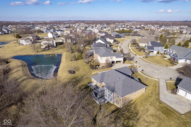 aerial view with a residential view