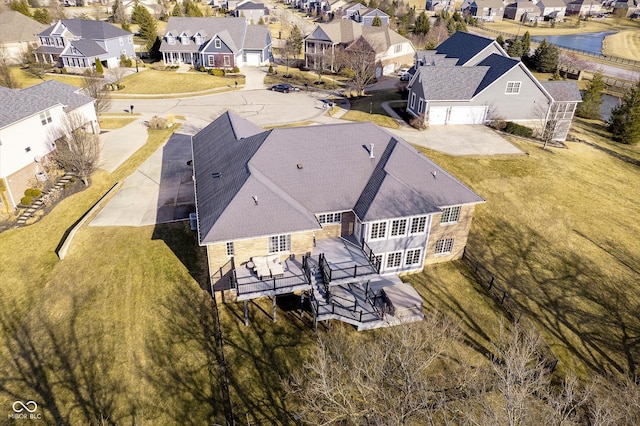 aerial view with a residential view