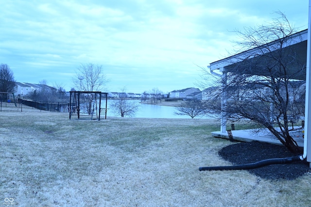 view of yard featuring fence