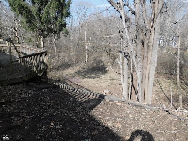 view of yard with a deck