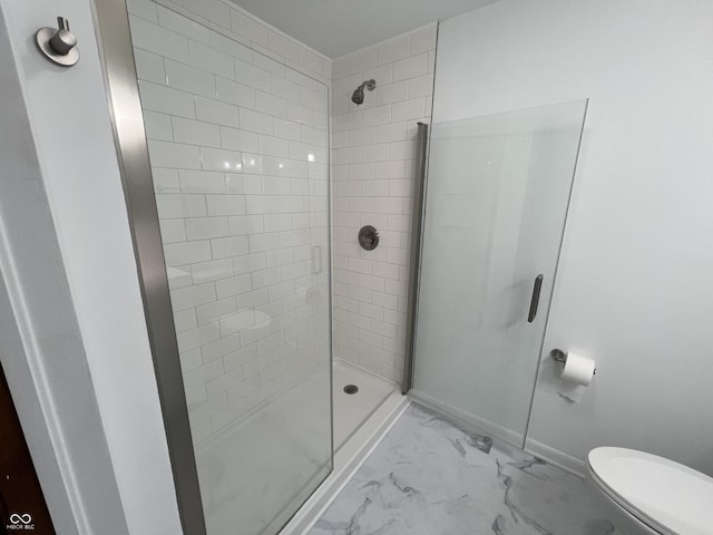 662 S County Road 150 W, Greensburg, IN 47240 - bathroom with marble finish flooring and a stall shower