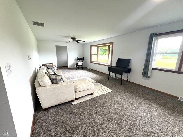 662 S County Road 150 W, Greensburg, IN 47240 - living room featuring carpet flooring and a ceiling fan
