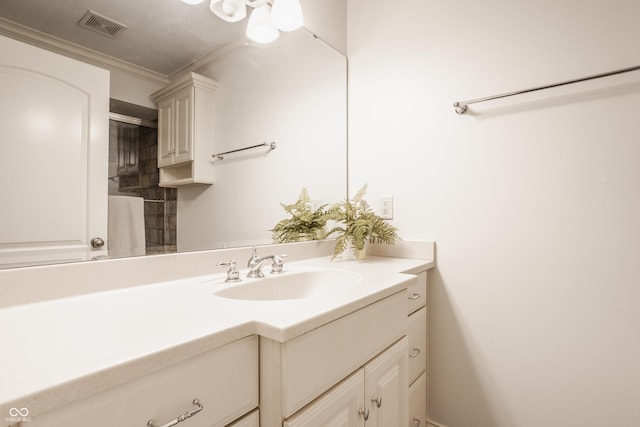 6560 Dawson Lake Dr, Indianapolis, IN 46220 - bathroom featuring vanity and crown molding
