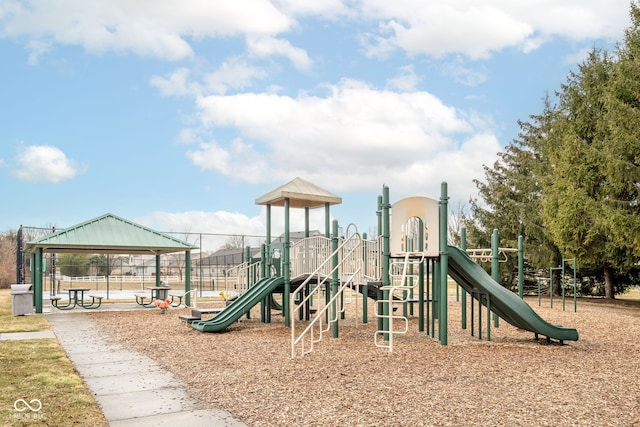 view of community jungle gym