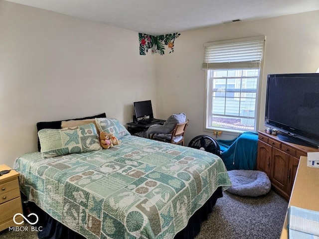 bedroom with visible vents