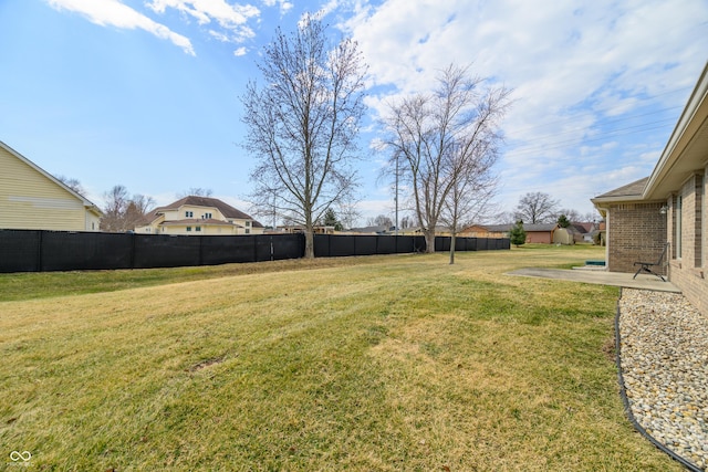 view of yard with fence