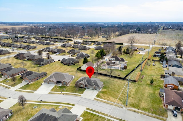 aerial view with a residential view