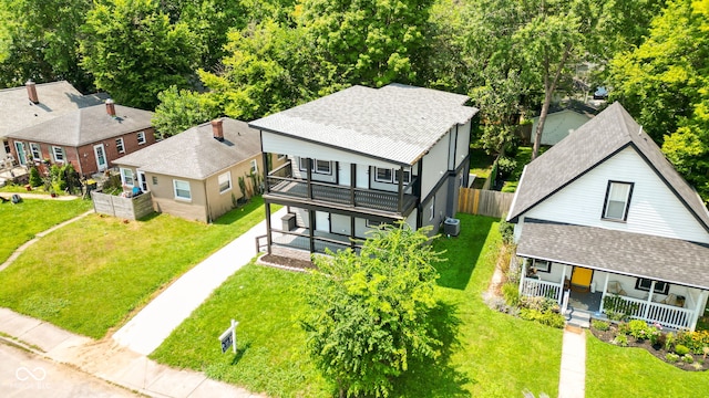 drone / aerial view with a residential view