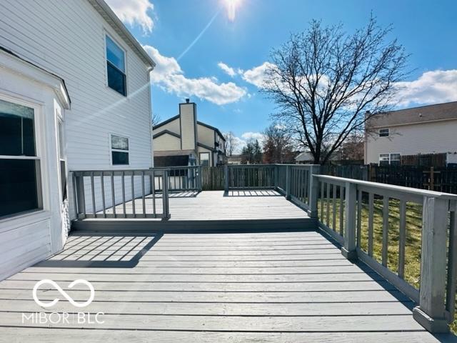 deck featuring fence