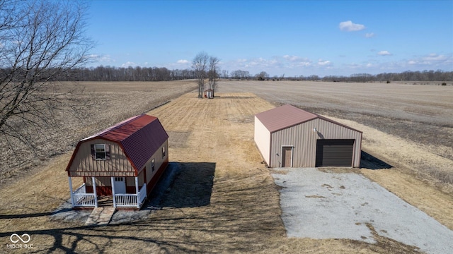 drone / aerial view with a rural view