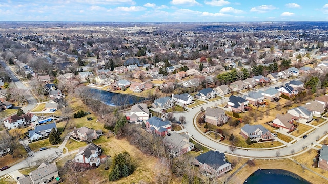 drone / aerial view with a residential view