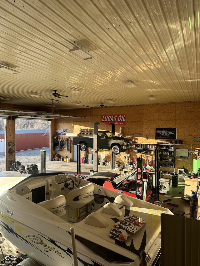 interior space with wooden ceiling