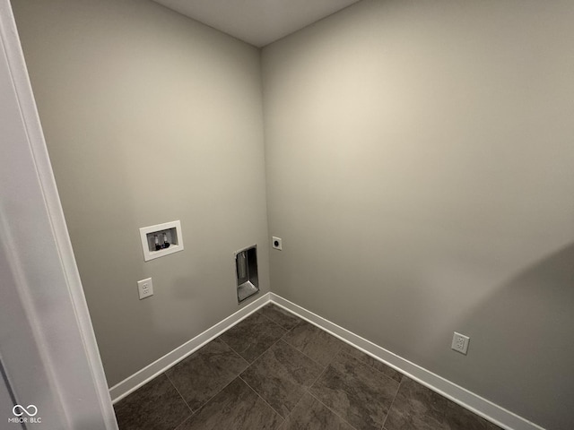 laundry room featuring hookup for a washing machine, laundry area, hookup for an electric dryer, and baseboards