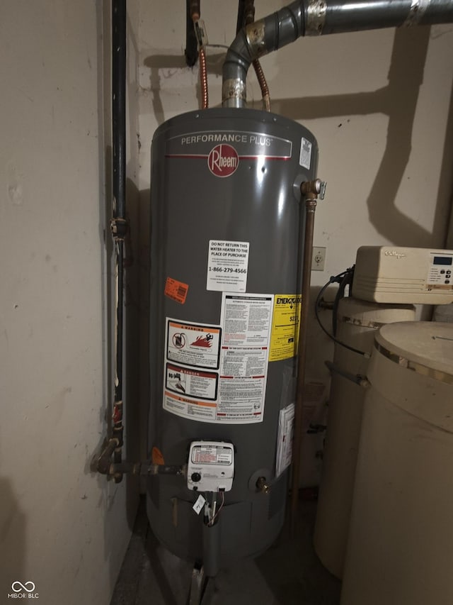 utilities featuring gas water heater