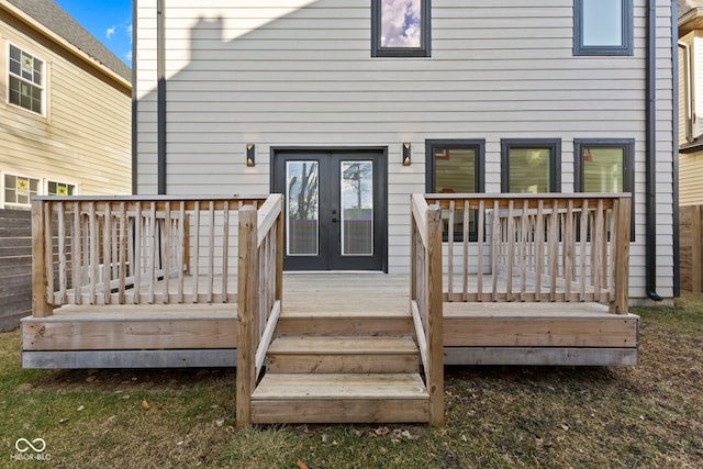 deck featuring french doors