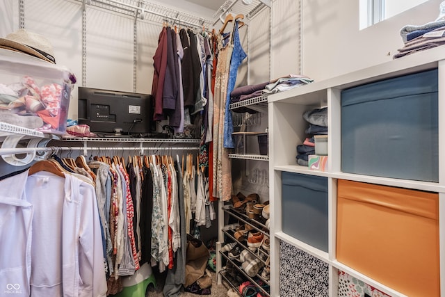 view of walk in closet