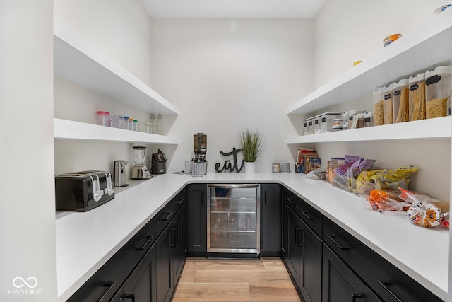 pantry featuring beverage cooler