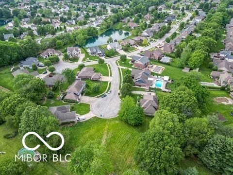 aerial view with a residential view