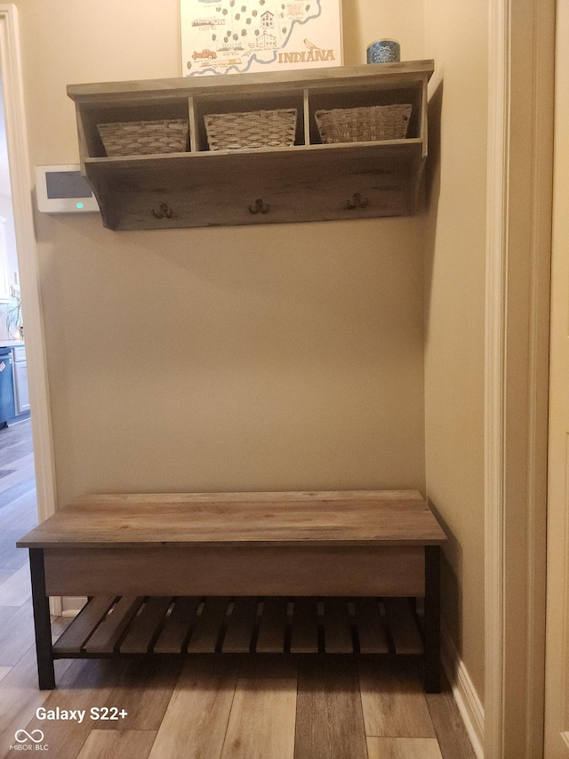 mudroom featuring wood finished floors