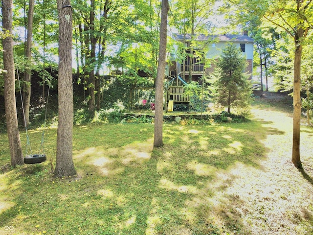 view of yard featuring stairs